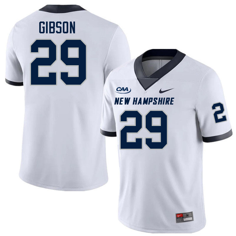 New Hampshire Wildcats #29 Denzell Gibson College Football Jerseys,Uniforms-White